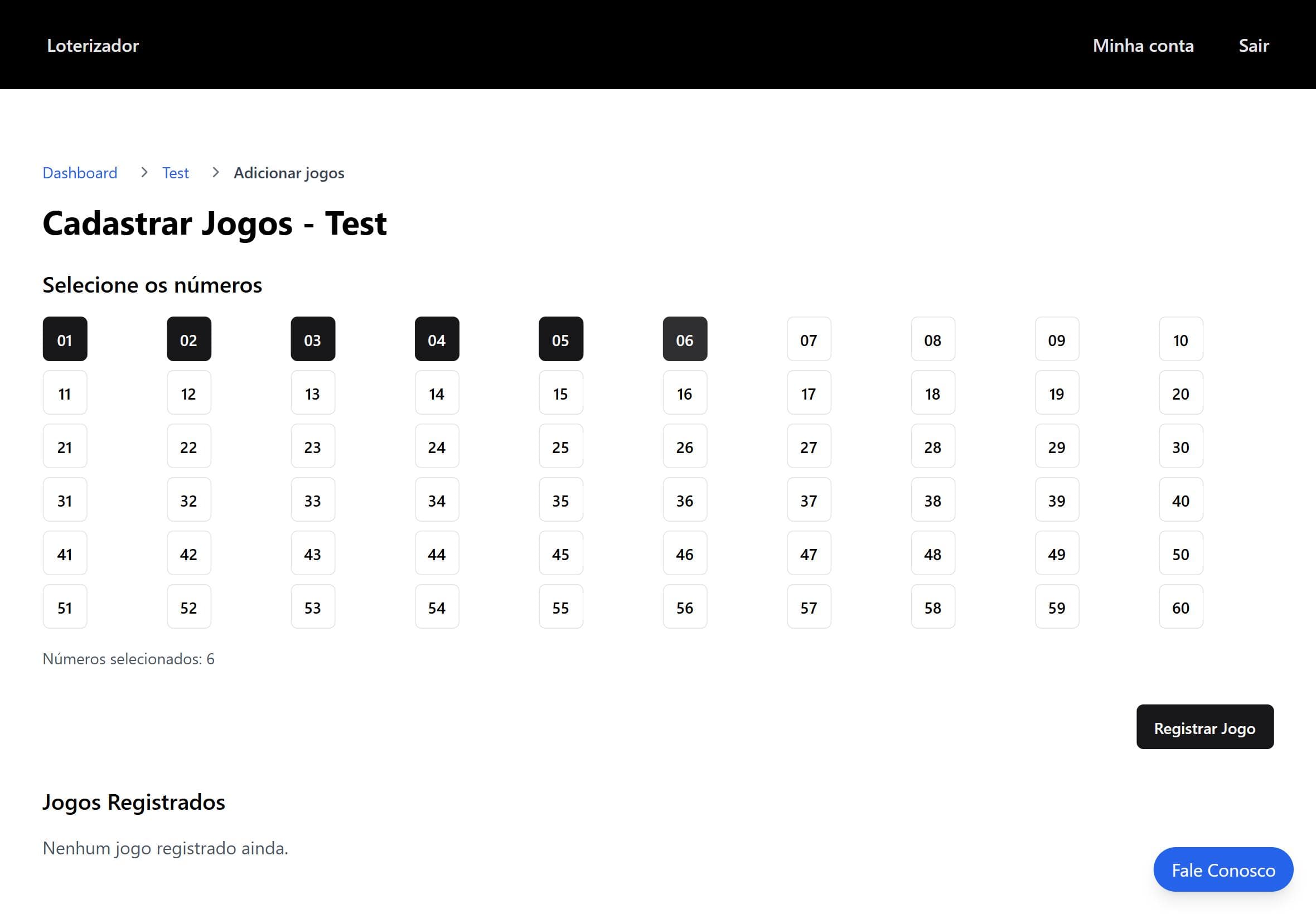 Loterizador - create game