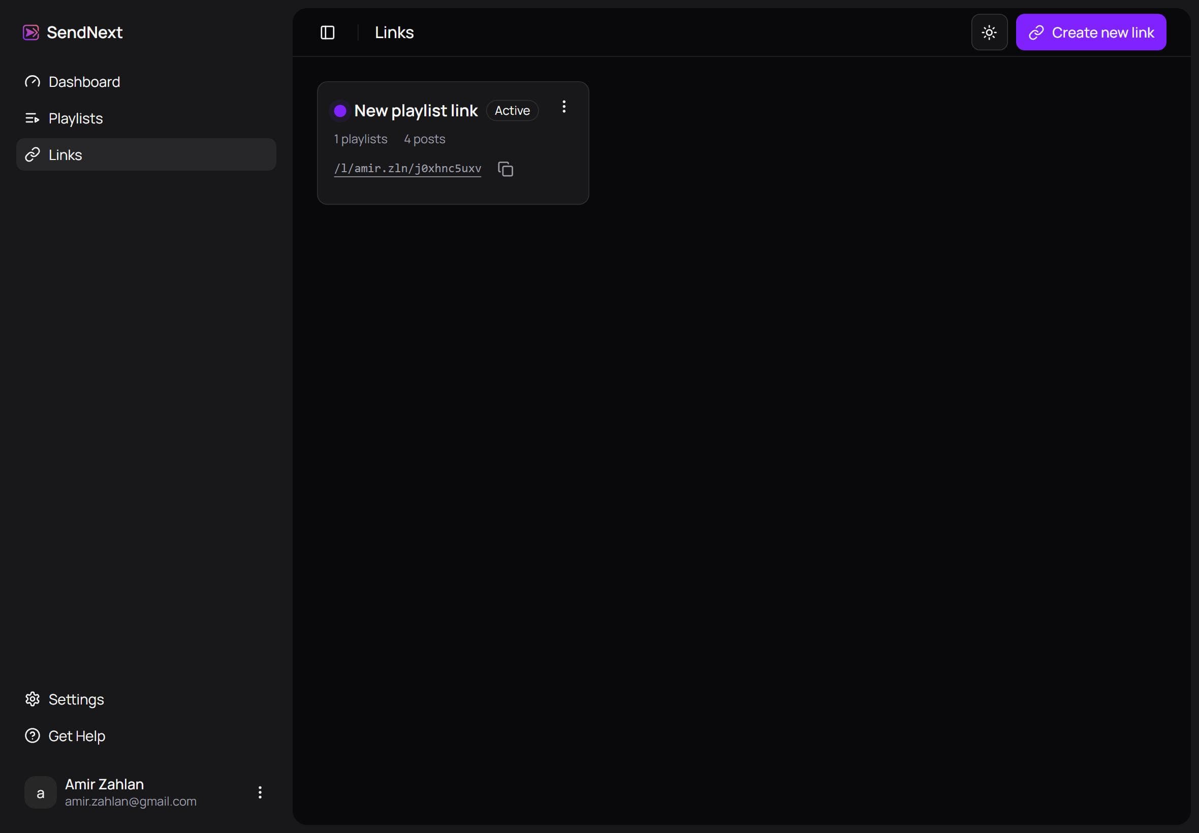 SendNext - links overview